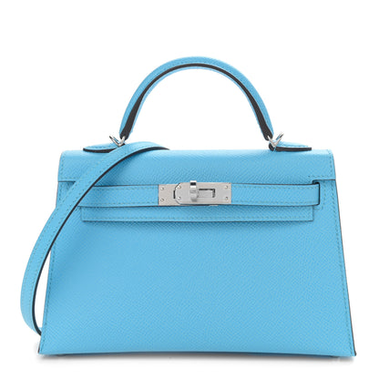 Hermes Epsom Mini Kelly Sellier 20 Celeste 1 of 13