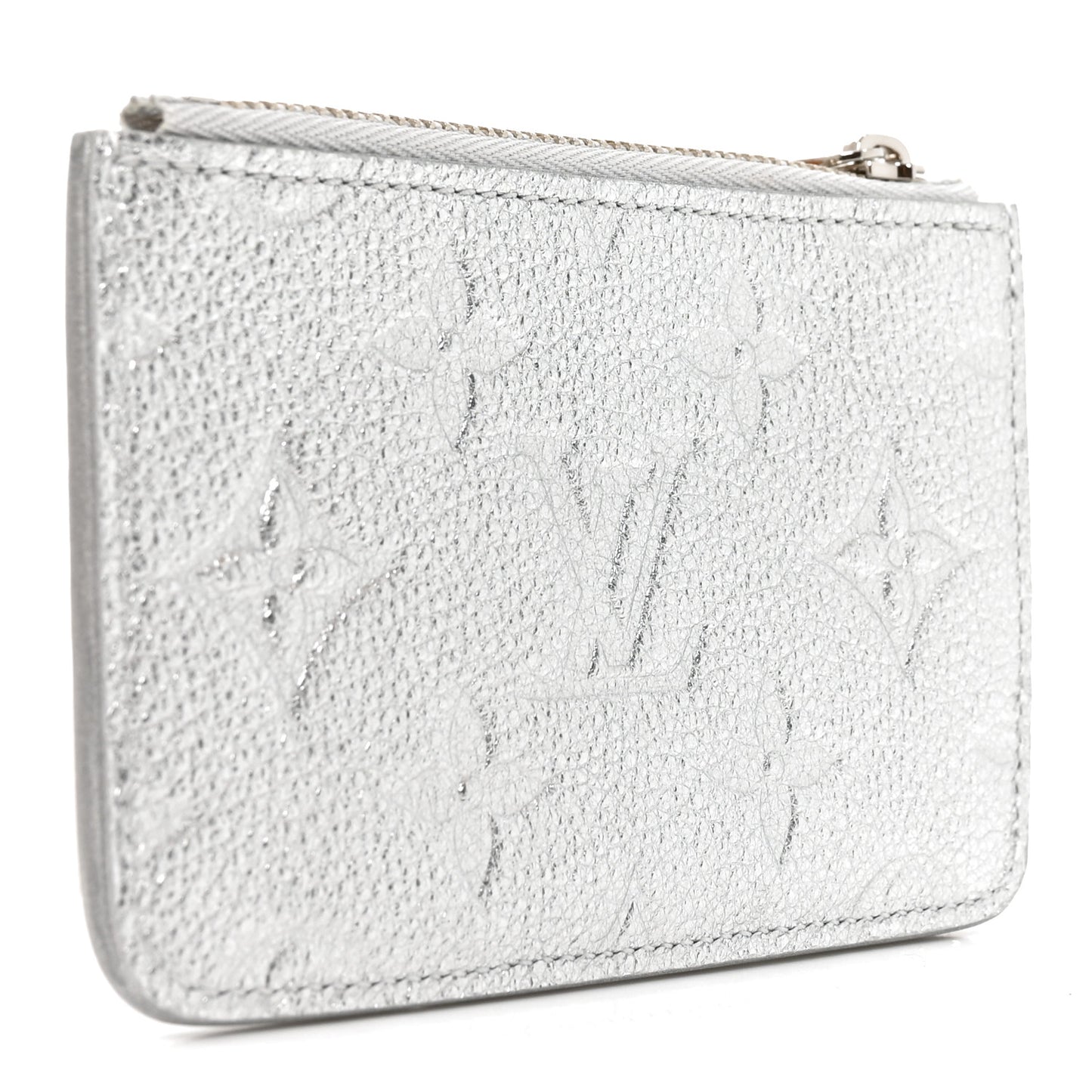 Empreinte Monogram Zipped Romy Card Holder Silver