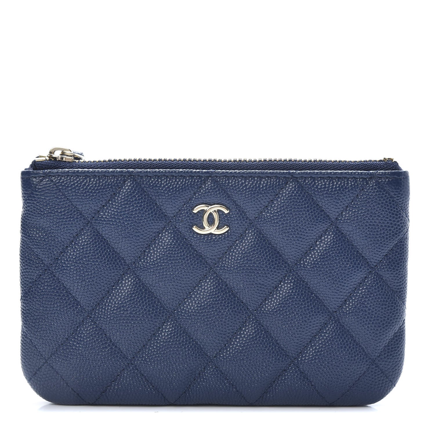 Chanel Caviar Quilted Small Cosmetic Case Navy 1 of 8