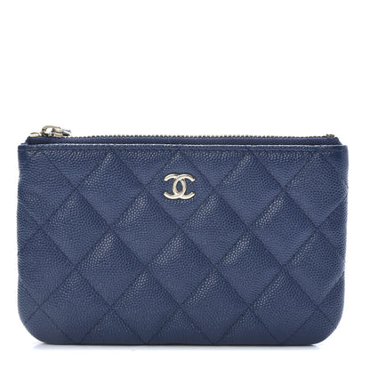 Chanel Caviar Quilted Small Cosmetic Case Navy 1 of 8