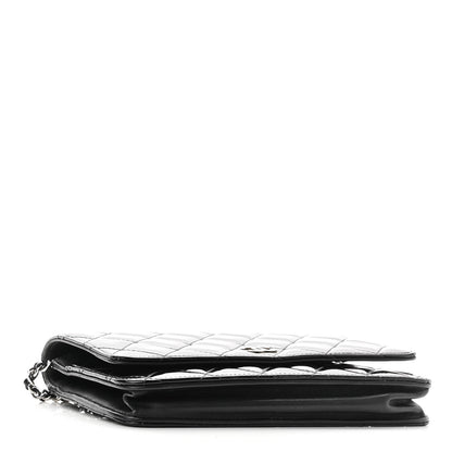 Chanel Patent Quilted Wallet On Chain WOC Black 4 of 13