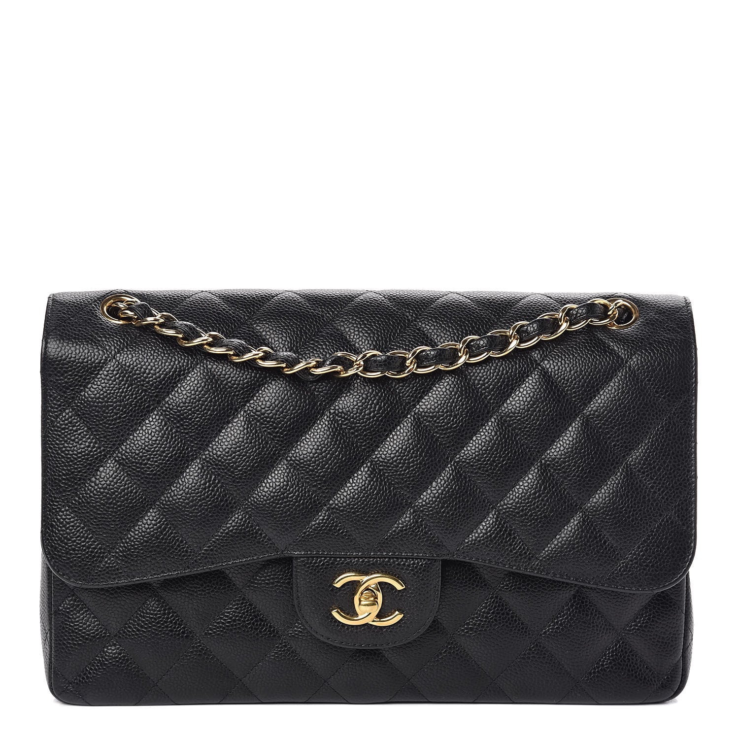 Chanel Caviar Quilted Jumbo Double Flap Black 1 of 10