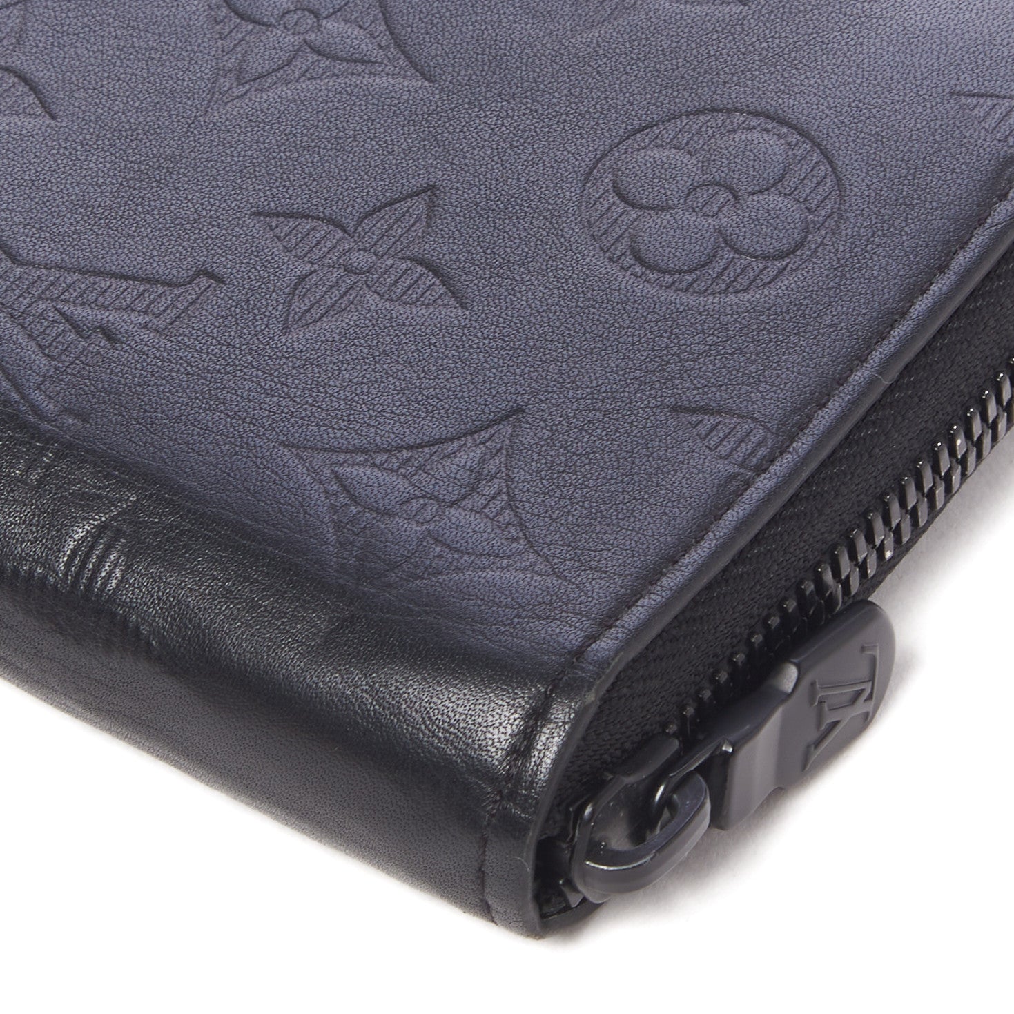 Louis Vuitton Calfskin Monogram Shadow Vertical Zippy Wallet Black 5 of 8