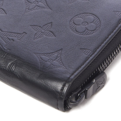 Louis Vuitton Calfskin Monogram Shadow Vertical Zippy Wallet Black 5 of 8