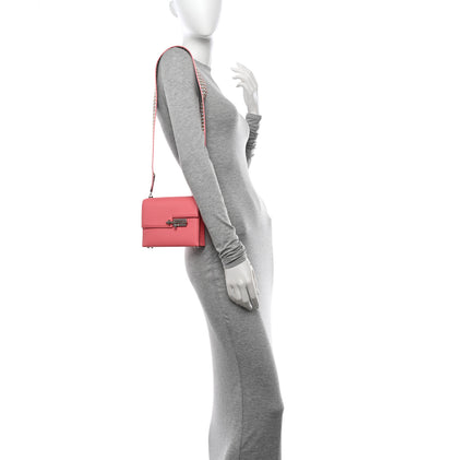 Hermes Chevre Mysore Mini Verrou Large Strap Bag Rose Azalee 2 of 11