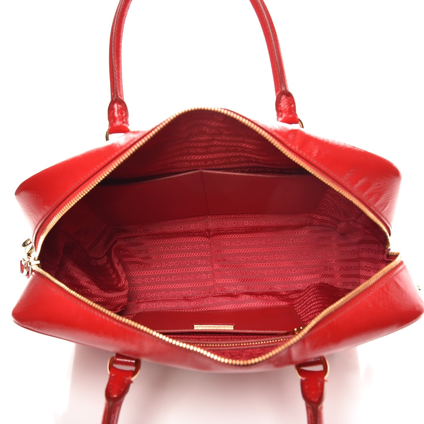 Saffiano Vernice Floral Bauletto Bag Rosso Bianco