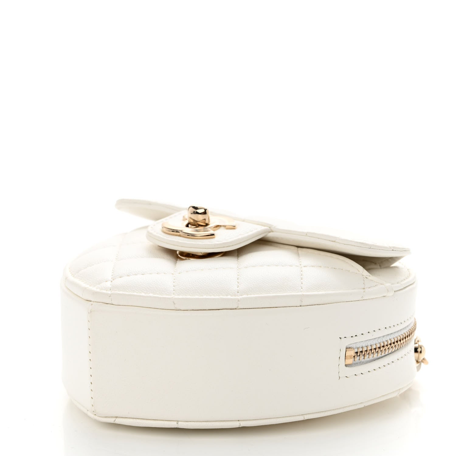 Chanel Lambskin Quilted CC In Love Heart Clutch With Chain White 10 of 10