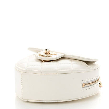 Chanel Lambskin Quilted CC In Love Heart Clutch With Chain White 10 of 10