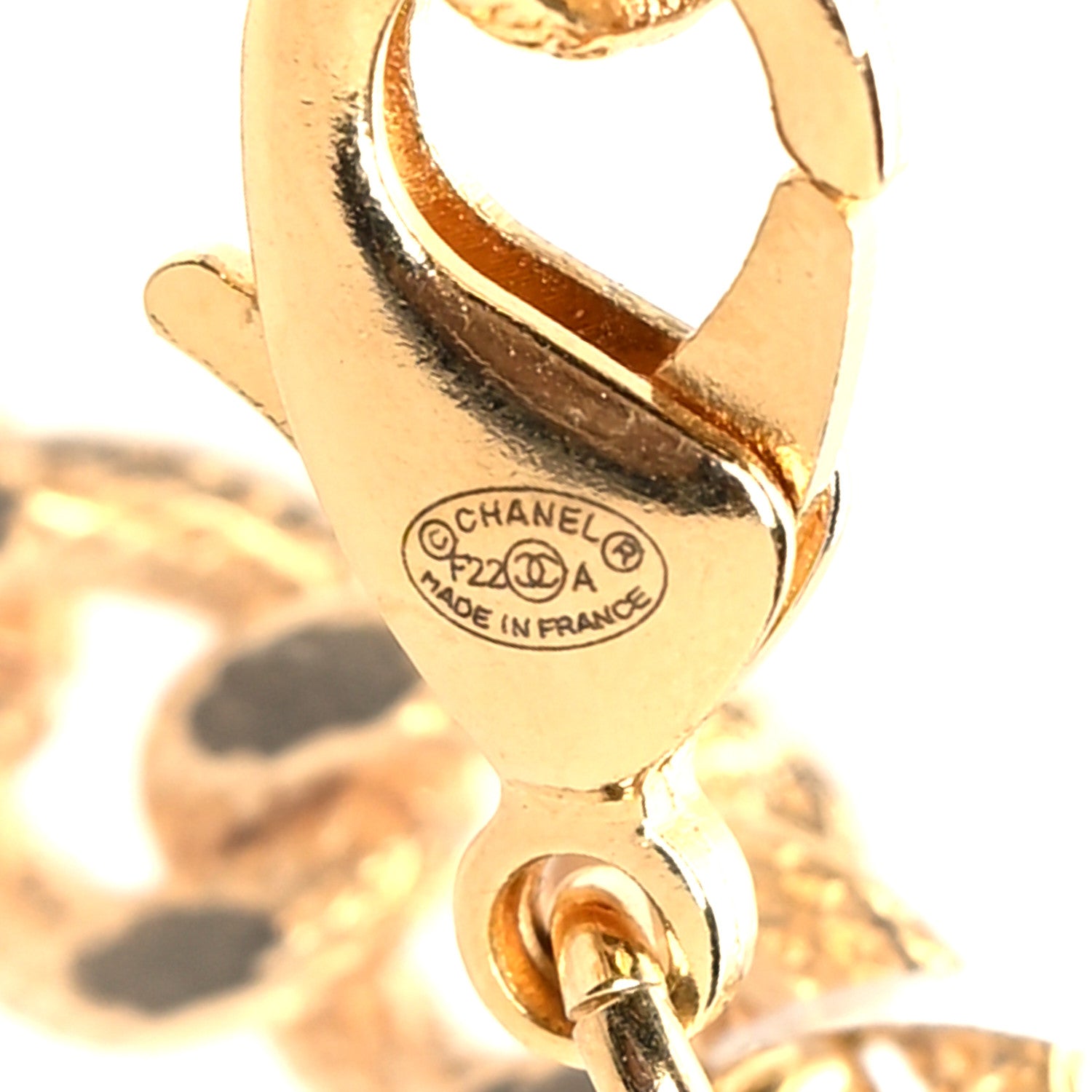 Chanel Crystal Chain Link CC Choker Necklace Gold 5 of 5