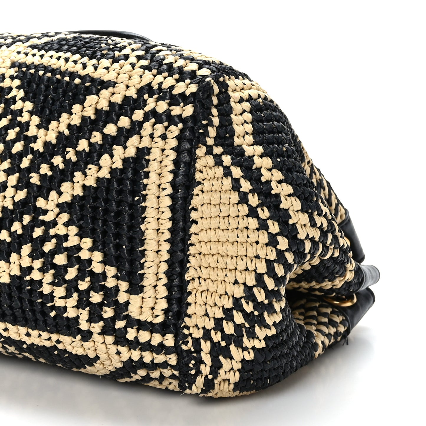 Raffia Calfskin Medium Nolita Shoulder Bag Natural Black