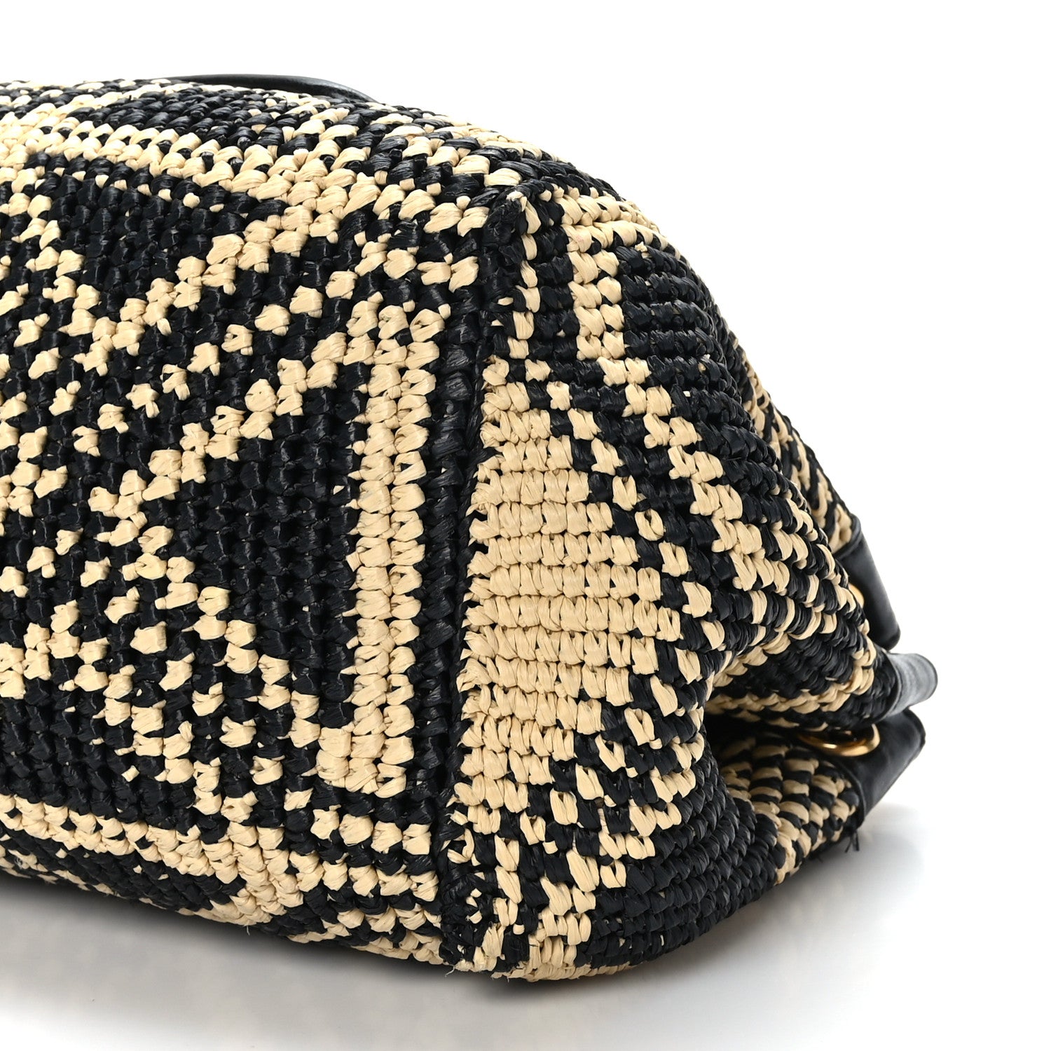Saint Laurent Raffia Calfskin Medium Nolita Shoulder Bag Natural Black 9 of 9