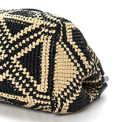 Saint Laurent Raffia Calfskin Medium Nolita Shoulder Bag Natural Black 9 of 9