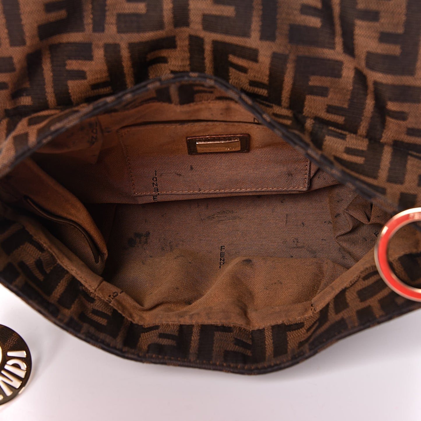 Zucca Laminated Vachetta Small Chef Shoulder Bag Tobacco Bronzo