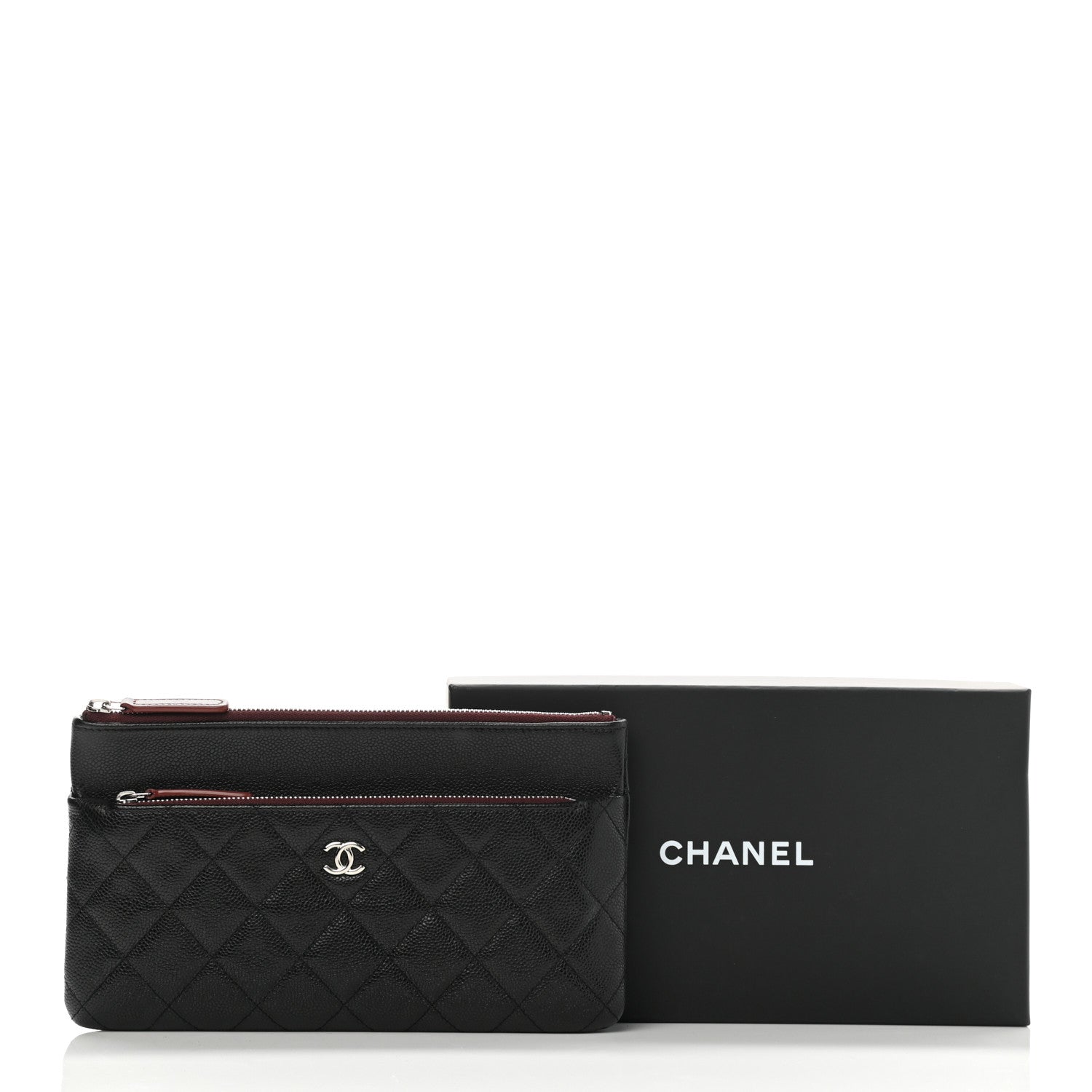 Chanel Caviar Quilted Double Zip Cosmetic Case Black 9 of 9