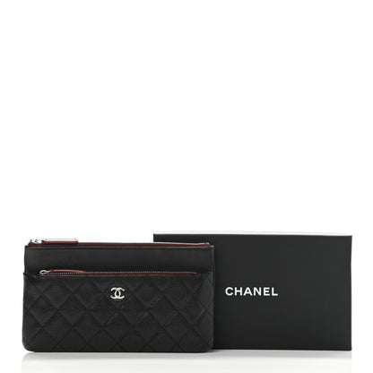 Chanel Caviar Quilted Double Zip Cosmetic Case Black 9 of 9