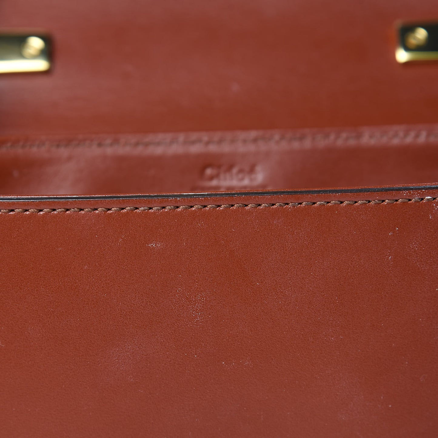 Shiny Calfskin Suede Mini C Bag Sepia Brown