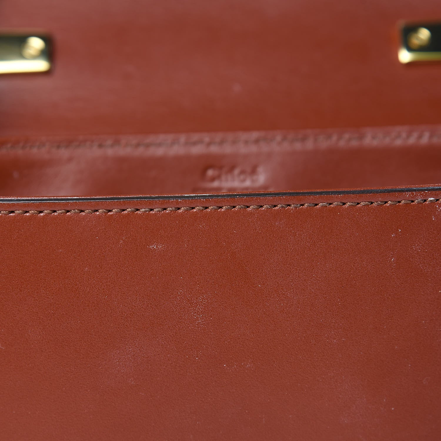 Chloe Shiny Calfskin Suede Mini C Bag Sepia Brown 10 of 10