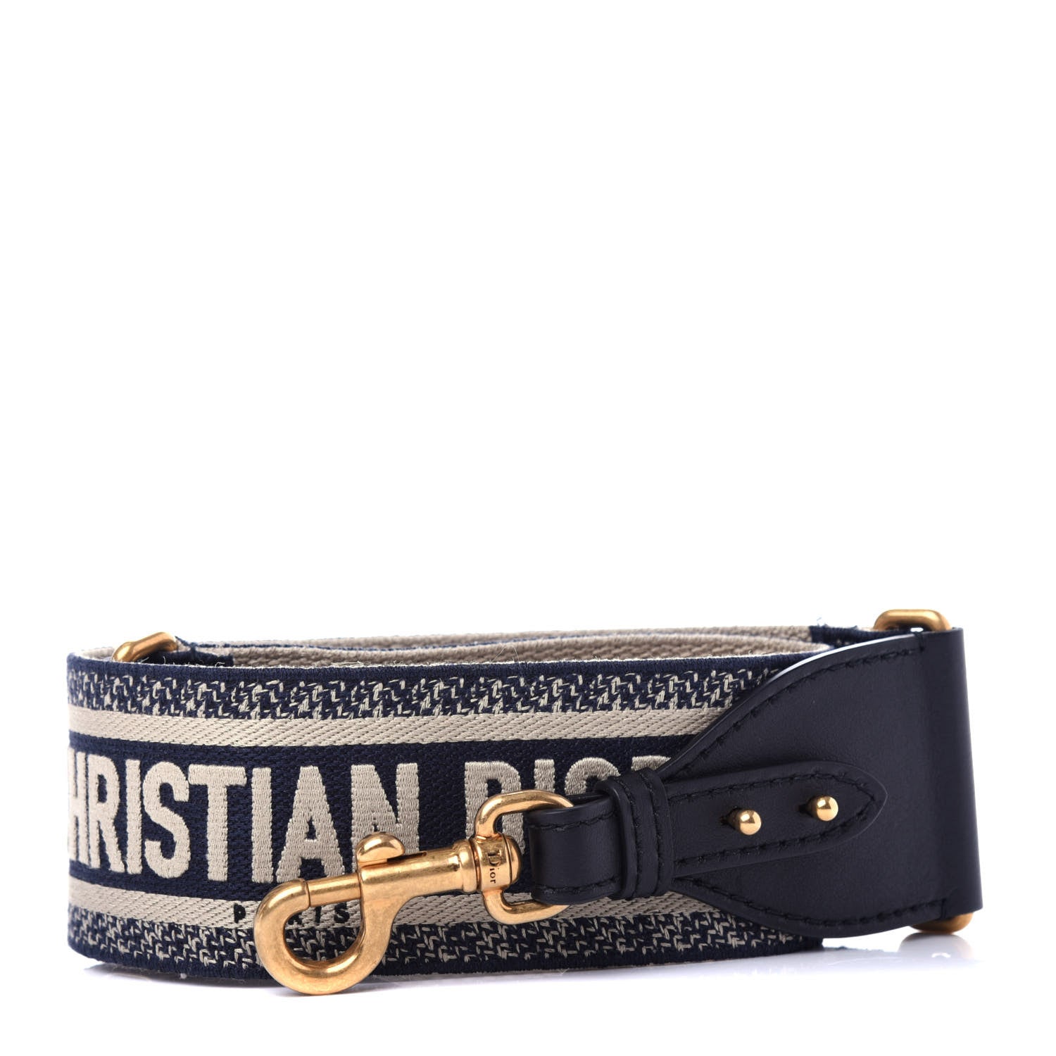 Christian Dior Canvas Embroidered Shoulder Strap Blue 1 of 4