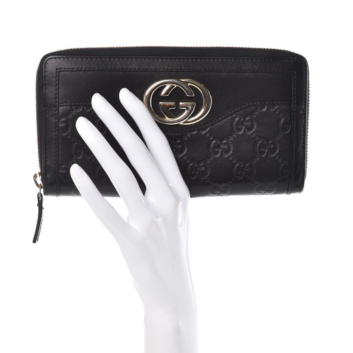 Gucci Guccissima Sukey Zip Around Wallet Black 2 of 13