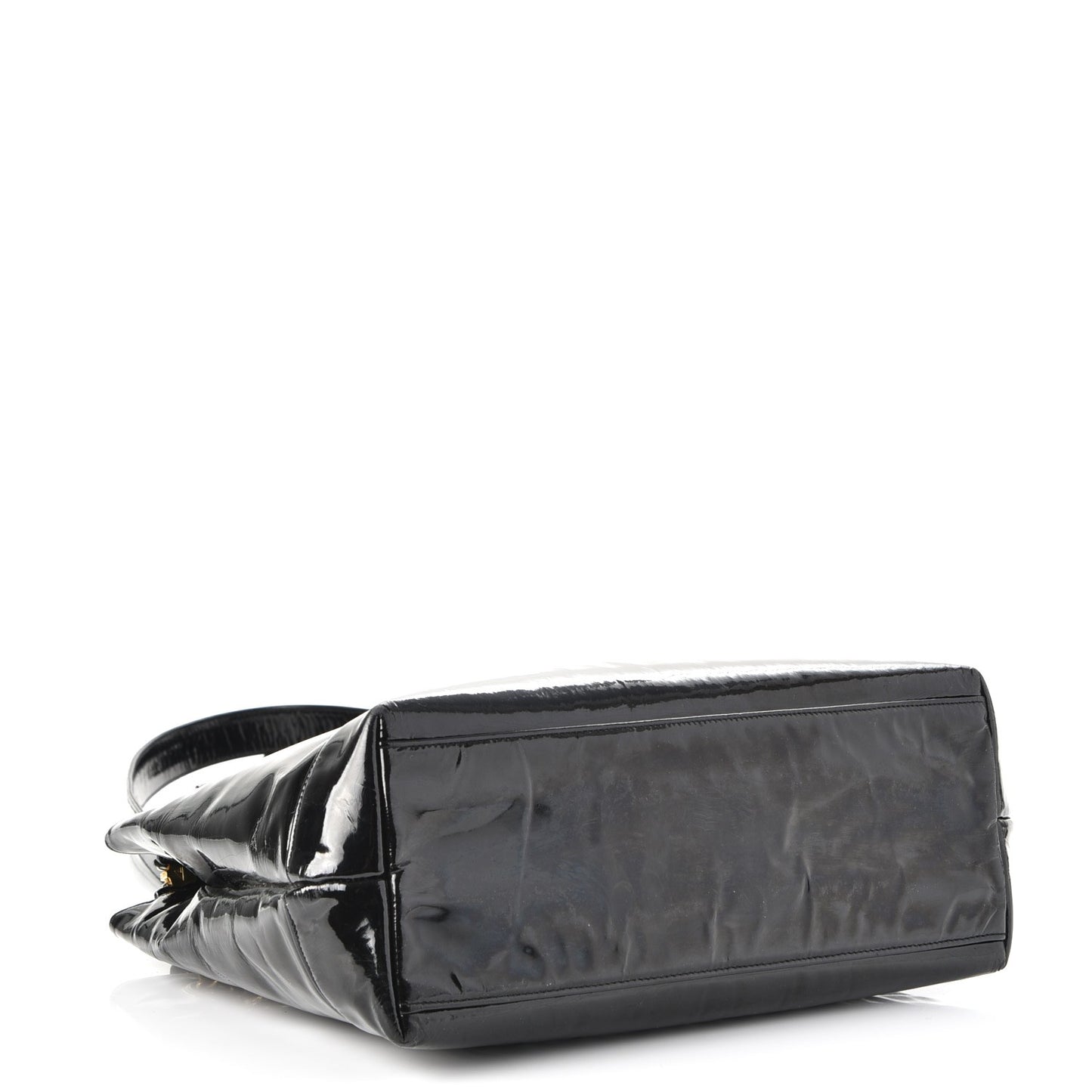 Patent CC Shoulder Bag Black
