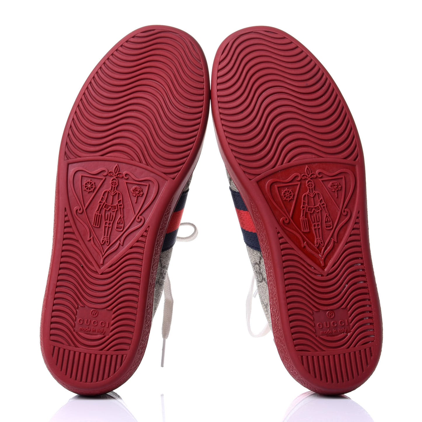 GG Supreme Monogram Ayers Web Womens Ace Sneakers 37 Red