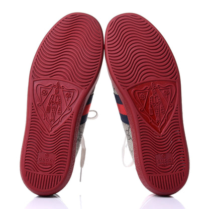 Gucci GG Supreme Monogram Ayers Web Womens Ace Sneakers 37 Red 7 of 11
