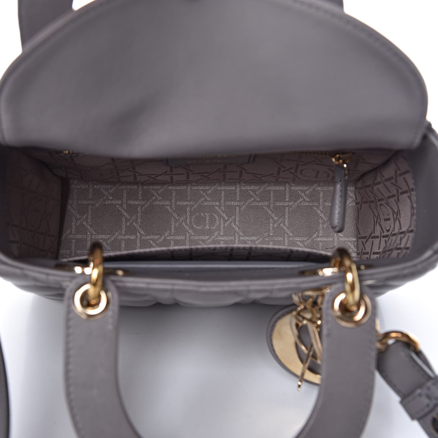 Christian Dior Lambskin Cannage Small My Lady Dior Gris 7 of 12