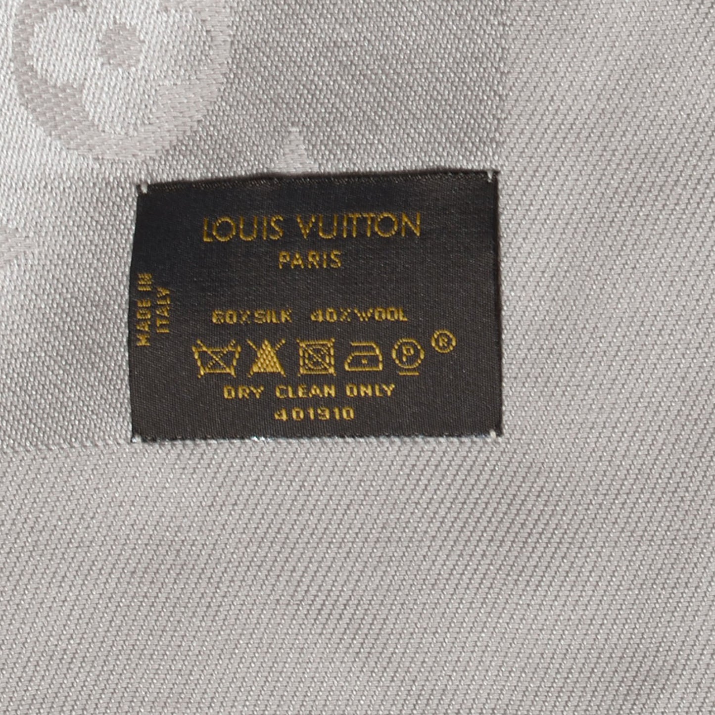 Silk Wool Monogram Shawl Beige