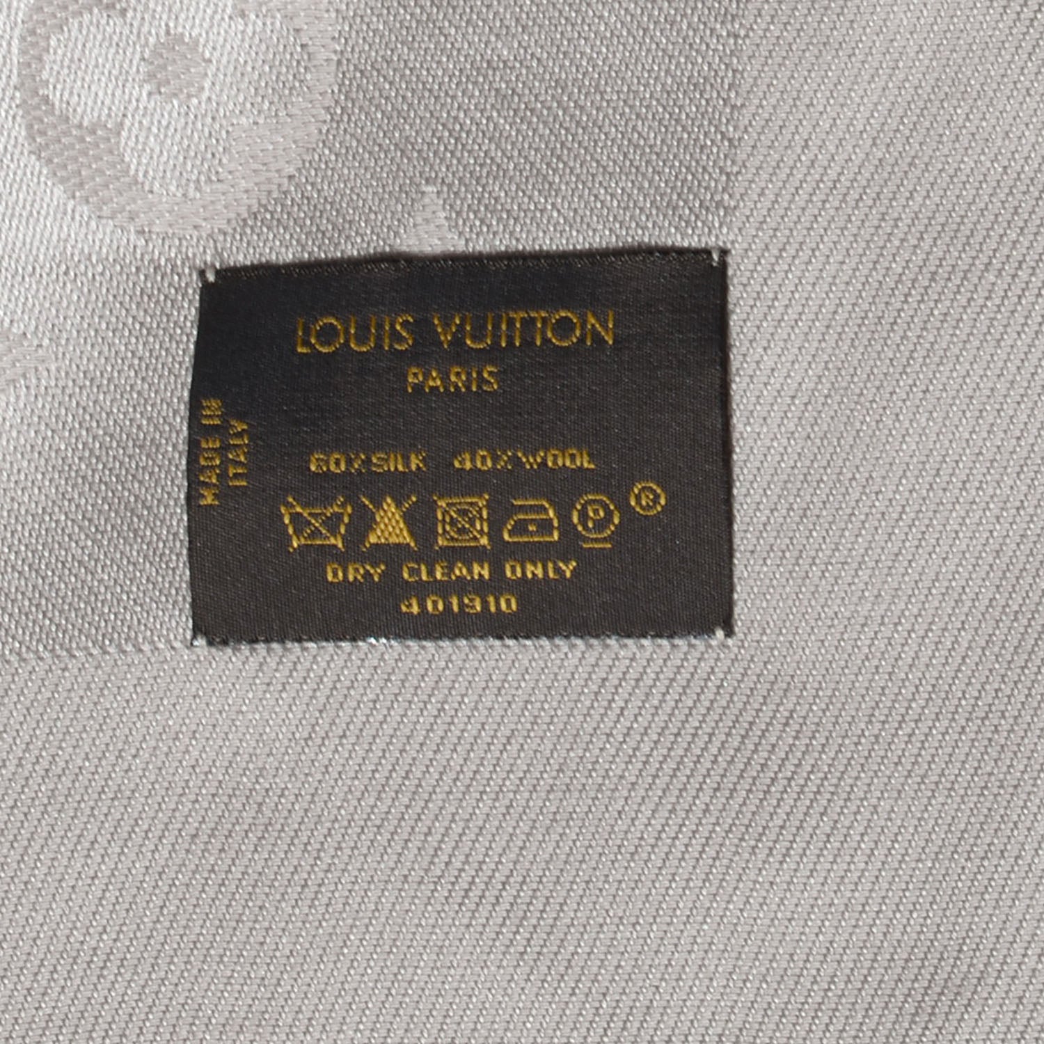 Louis Vuitton Silk Wool Monogram Shawl Beige 4 of 4