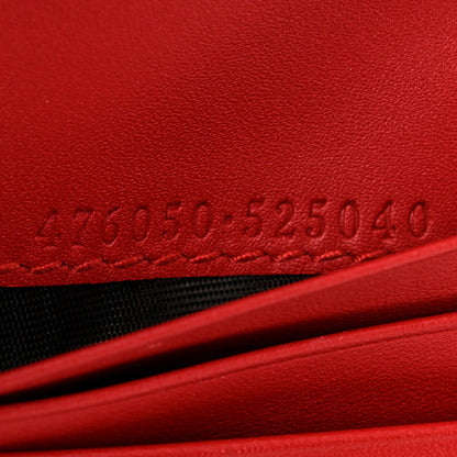 Gucci GG Supreme Monogram Cherry Embellished Card Case Wallet Hibiscus Red 8 of 9