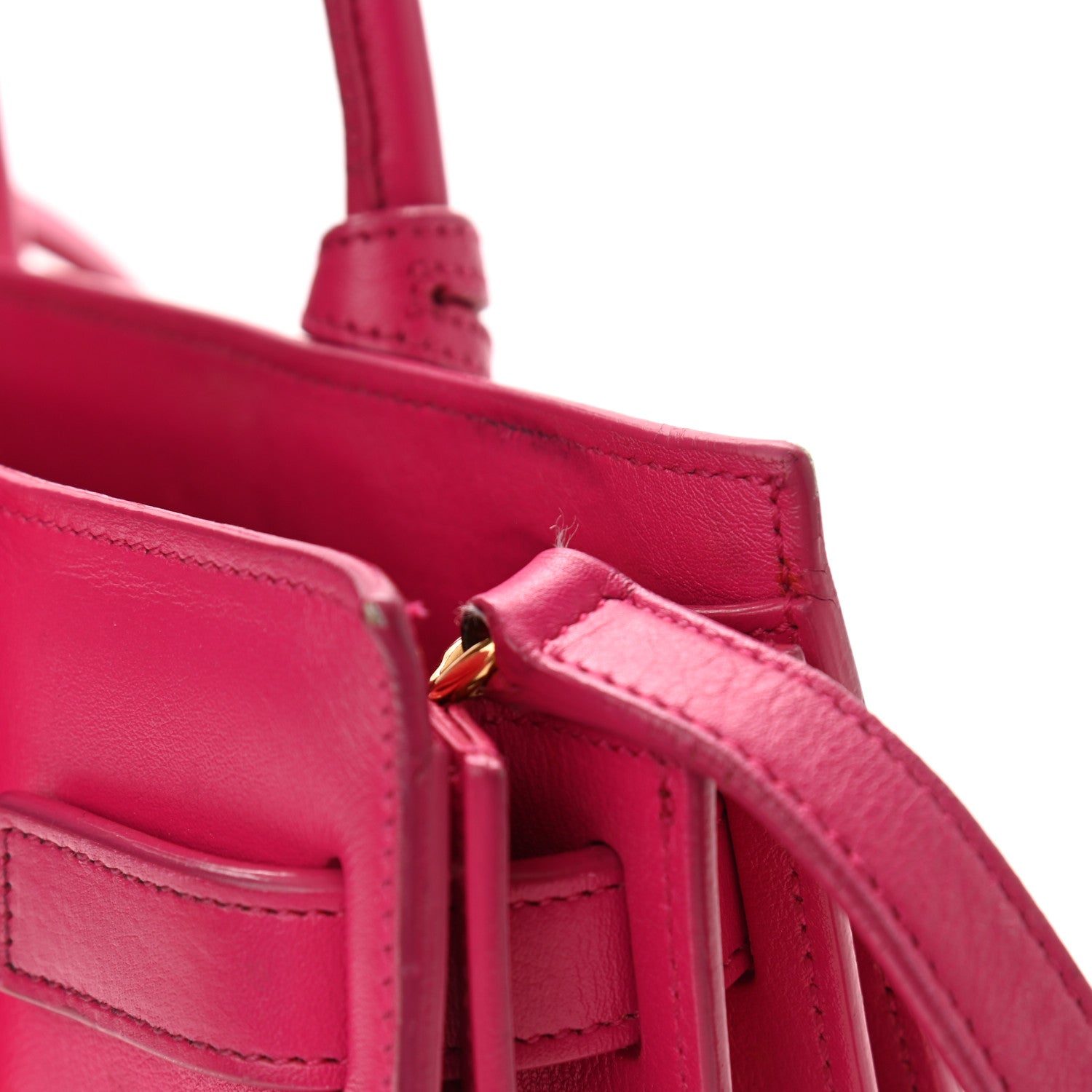 Saint Laurent Calfskin Nano Sac De Jour Lipstick Fuchsia 12 of 20