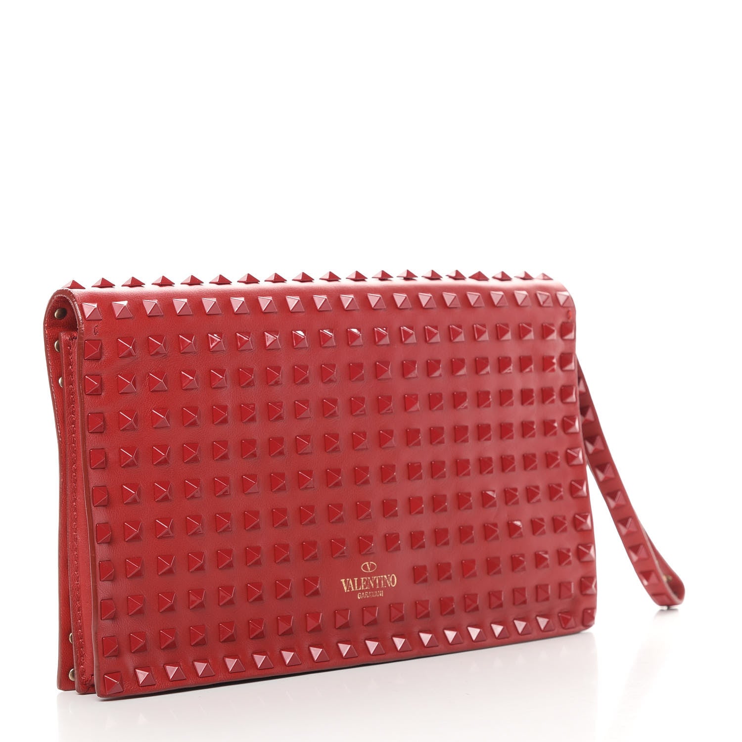 Valentino Garavani Nappa Rockstud All Over Wristlet Clutch Red 3 of 11