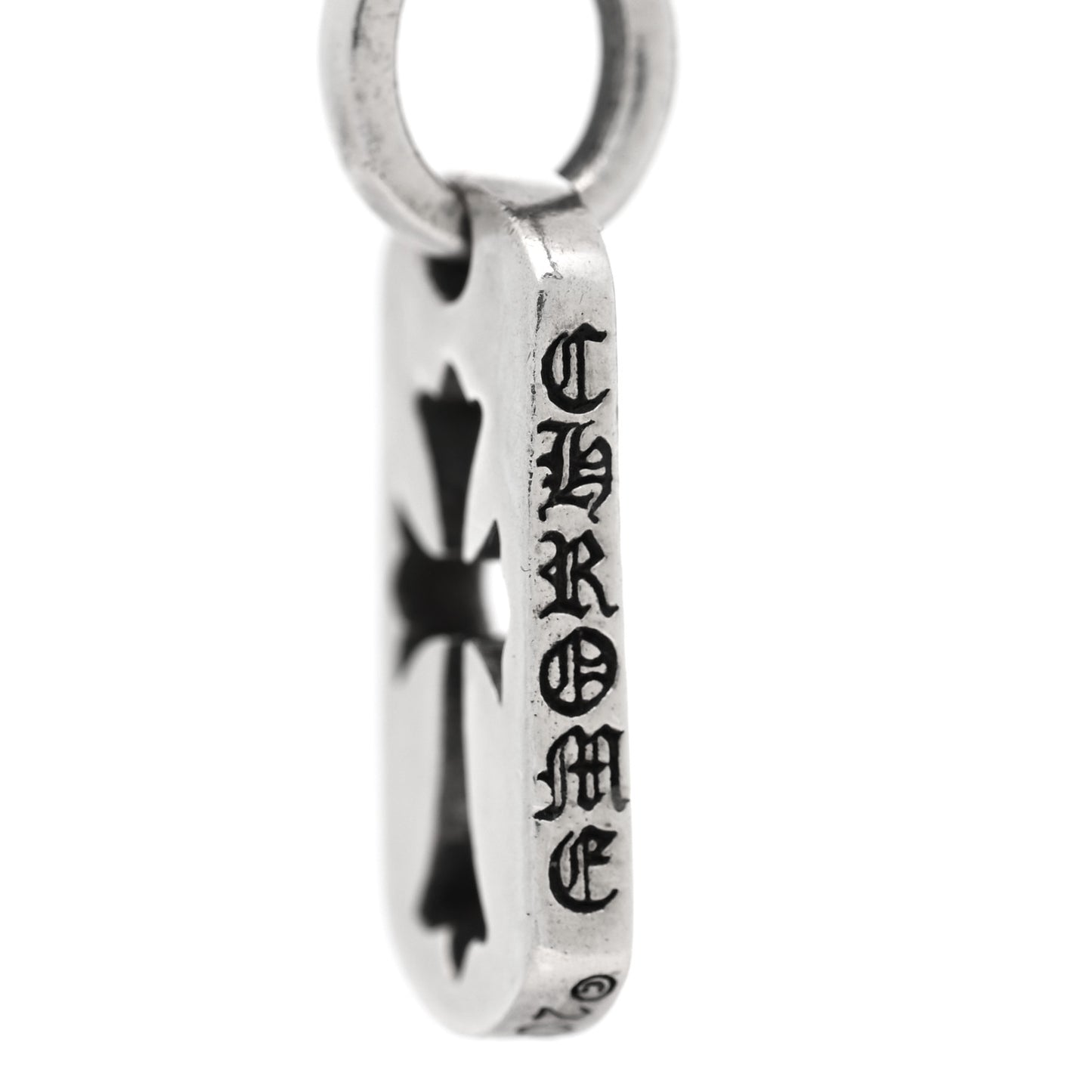 Sterling Silver Cross Cut Out Dog Tag Pendant