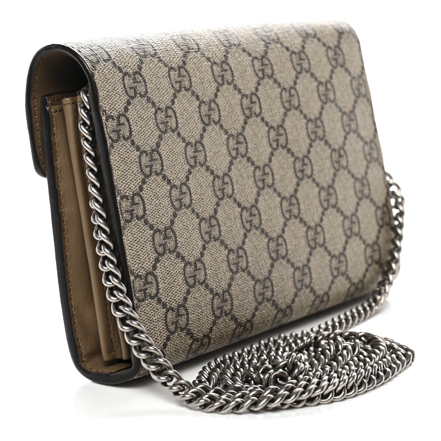 Gucci GG Supreme Monogram Mini Dionysus Chain Wallet Beige Taupe 3 of 12