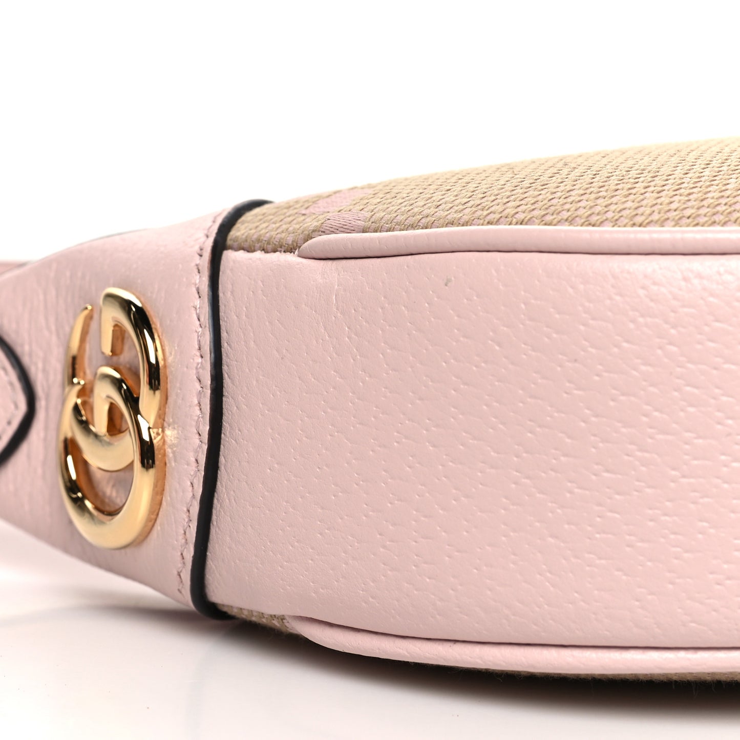 Monogram Jumbo GG Textured Dollar Calfskin Mini Ophidia Half Moon Hobo Beige Perfect Pink