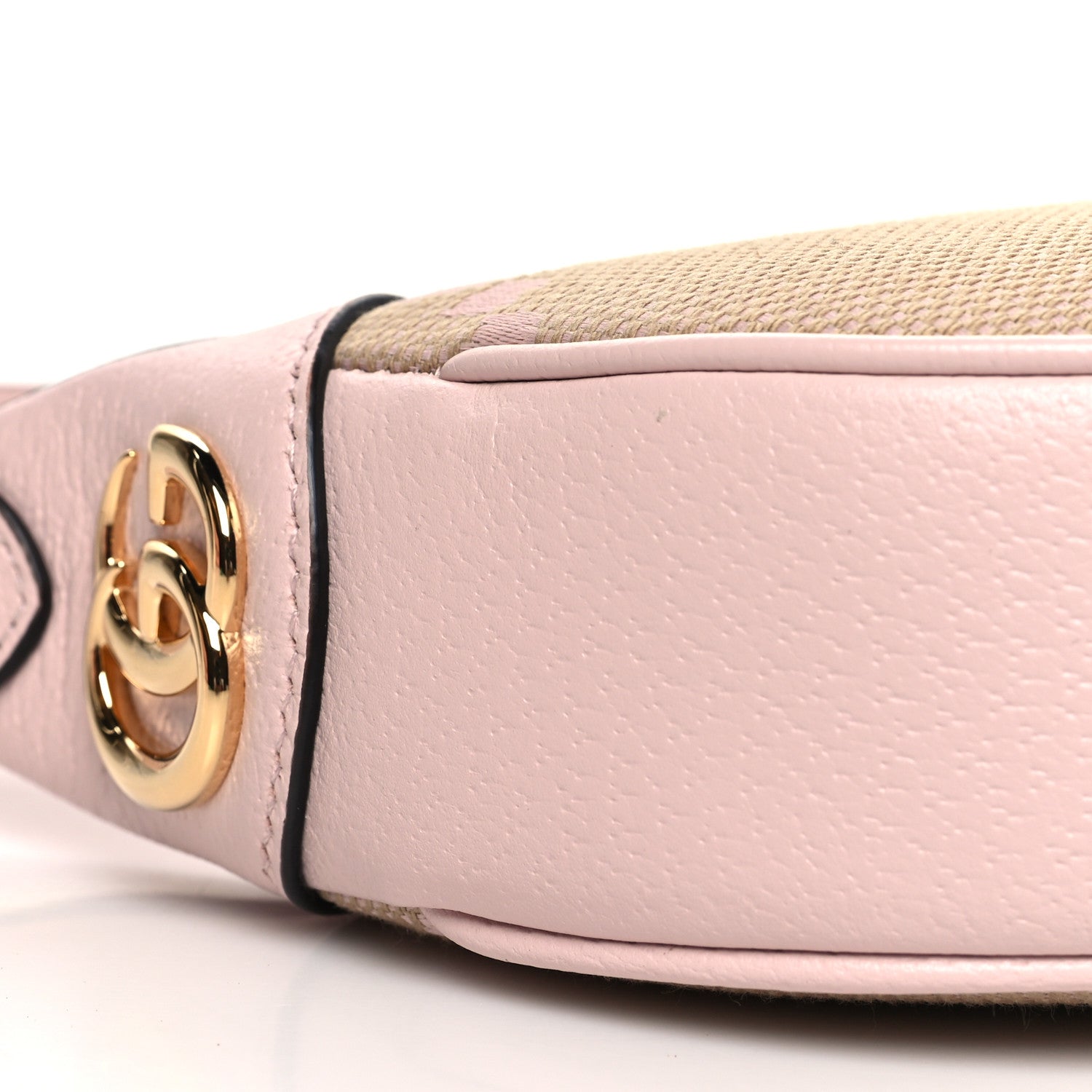 Gucci Monogram Jumbo GG Textured Dollar Calfskin Mini Ophidia Half Moon Hobo Beige Perfect Pink 9 of 11