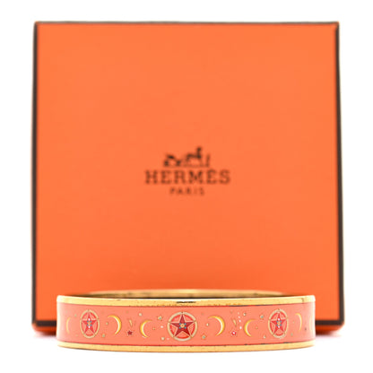Hermes Enamel Printed Wide Moon Stars Bracelet 70 7 of 7