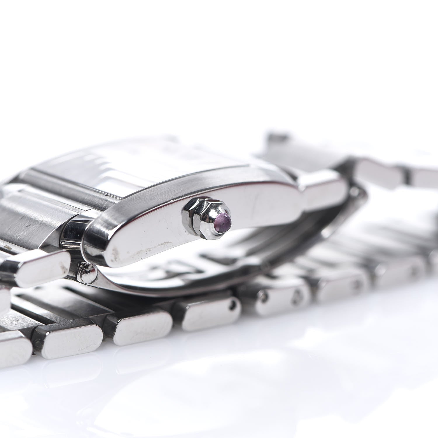 Cartier Stainless Steel Pink Mother of Pearl 20mm Tank Francaise Quartz Watch 6 of 8