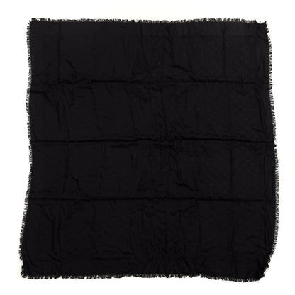 Louis Vuitton Silk Wool Monogram Shawl Black 1 of 3
