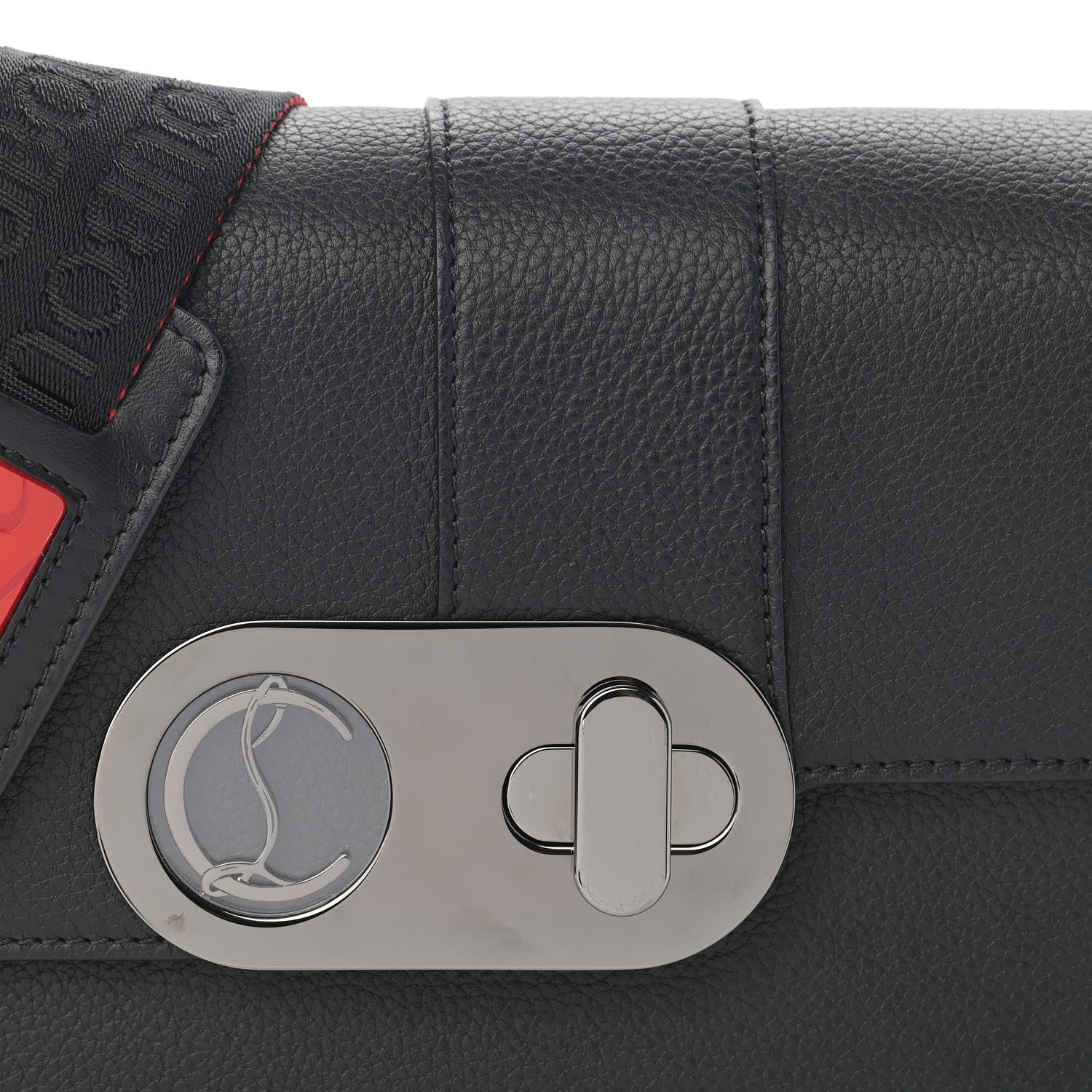 Christian Louboutin Calfskin Santiago Shoulder Bag Black 7 of 10