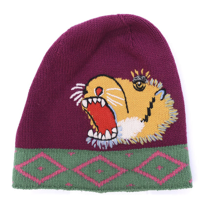 Gucci Wool Embroidered Tiger Knit Beanie Hat M Multicolor 1 of 4