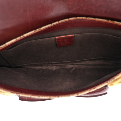 Gucci Monogram Studded Horsebit Clutch Bordeaux 5 of 17