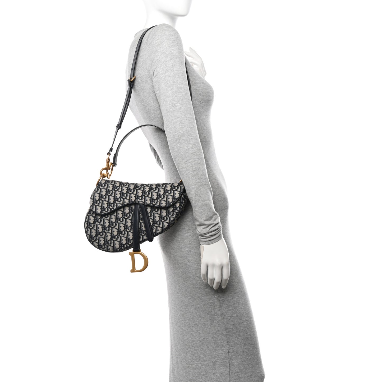 Oblique Saddle Bag With Strap Blue