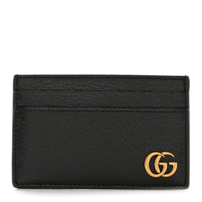 Gucci Calfskin Boar Effect GG Marmont Card Holder Black 1 of 15