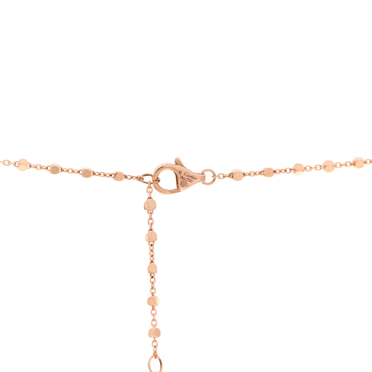 Cartier 18K Pink Gold Diamond Tsavorite Black Lacquer Panthere De Cartier Necklace 4 of 6