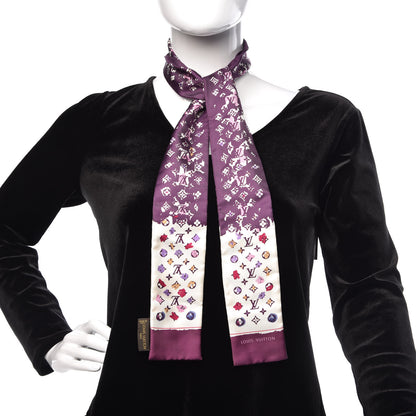 Louis Vuitton Silk Monogram Splash Bandeau Purple 2 of 6