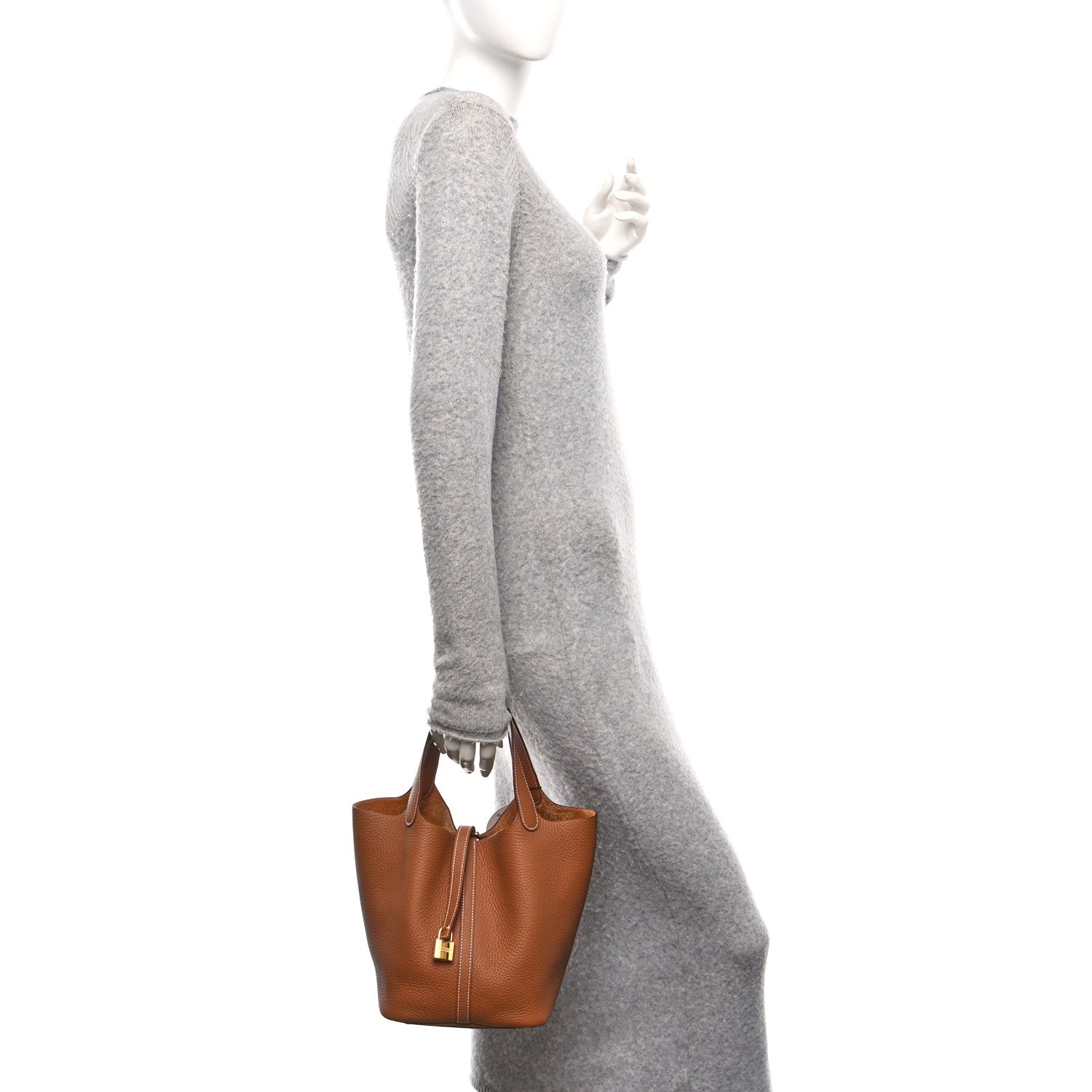 Hermes Taurillon Clemence Picotin Lock 22 MM Gold 2 of 13