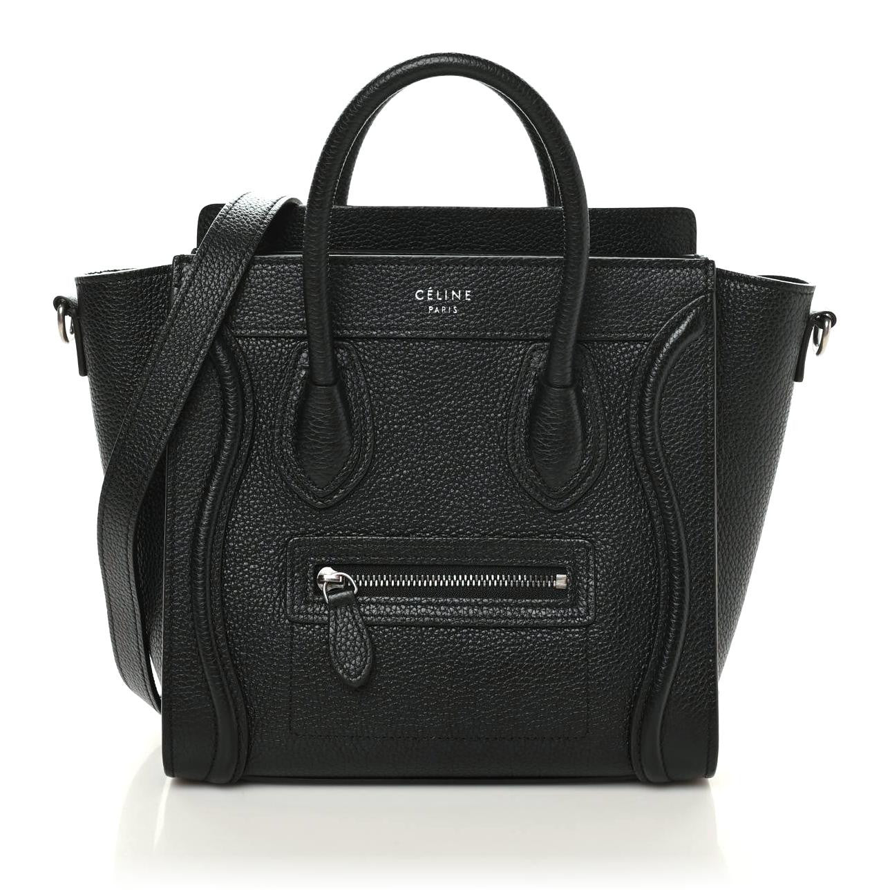 Drummed Calfskin Nano Luggage Black