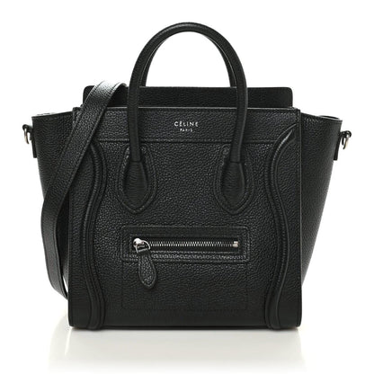 Celine Drummed Calfskin Nano Luggage Black 1 of 10