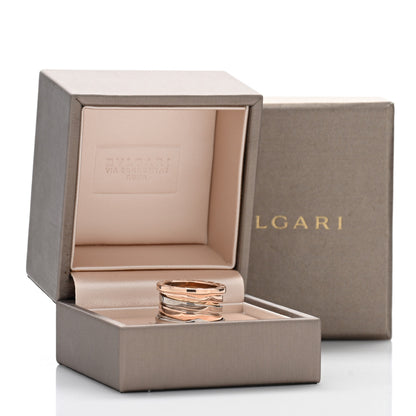 Bulgari 18K Rose White Gold Labyrinth B.Zero1 Four-Band Ring 48 4.5 5 of 5